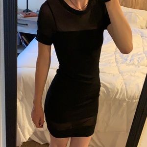 Black pencil dress with mesh